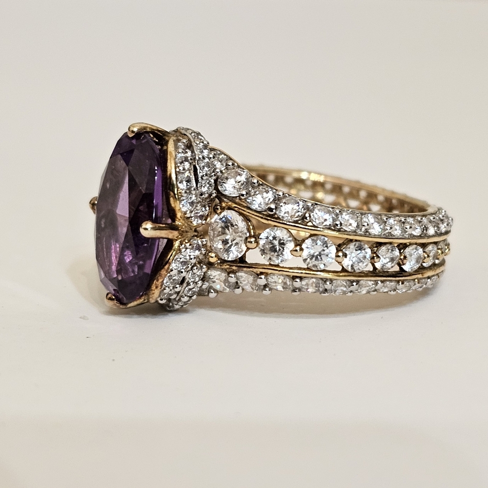 RARE Color Change Sapphire 18k Vermeil Ring Size 6 - Picture 10 of 10